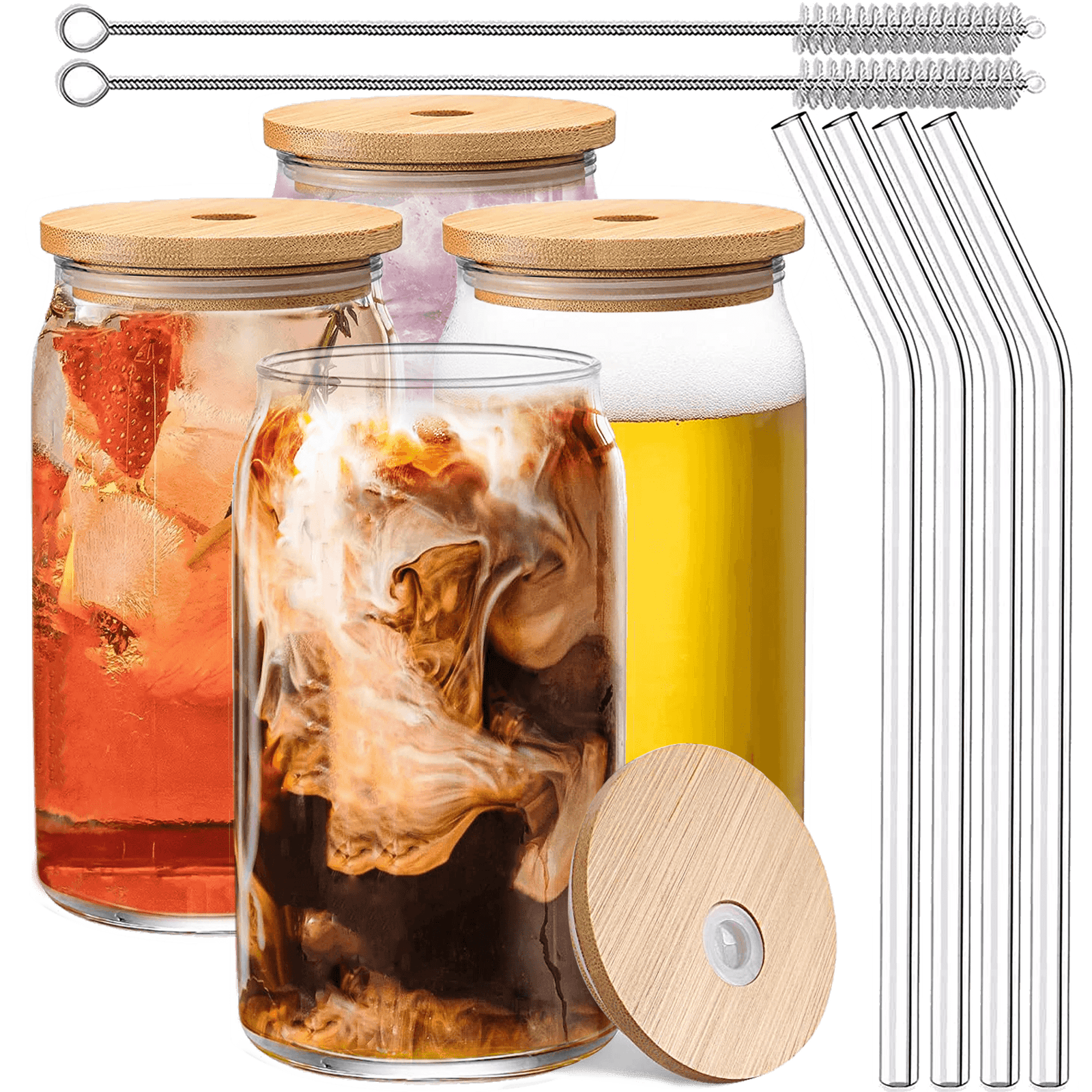 Attractive Highball Glasses Clear Heavy Base Tall Bar Glass - Set of 10 Drinking Glasses for Water, Juice, Beer, Wine, and Cocktails 17oz. - Le'raze by G&L Decor Inc